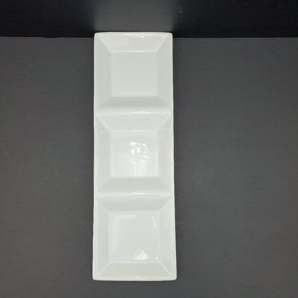 Williams Sonoma Marketplace White Divided Appetizer Tray Relish Serving Dish - Picture 2 of 6